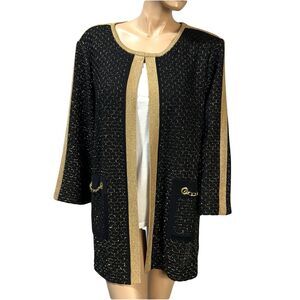 Misook Black and Gold Cardigan Sweater
